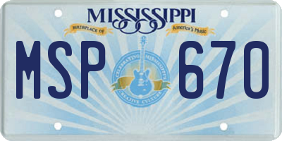 MS license plate MSP670