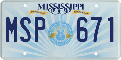 MS license plate MSP671