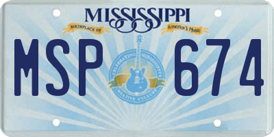 MS license plate MSP674