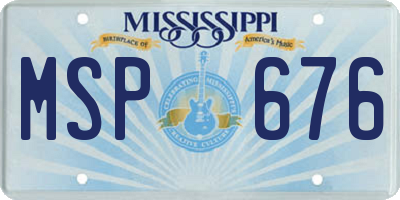 MS license plate MSP676