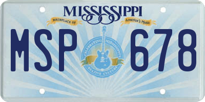 MS license plate MSP678