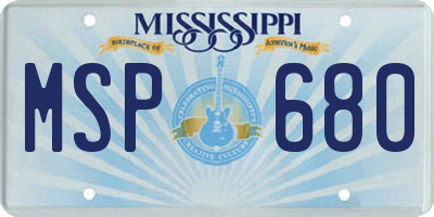 MS license plate MSP680