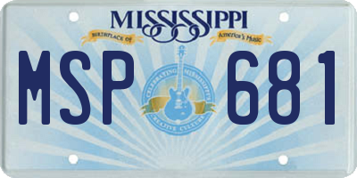 MS license plate MSP681