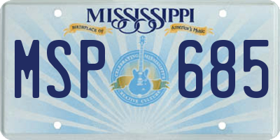 MS license plate MSP685