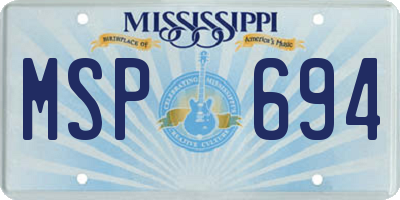 MS license plate MSP694