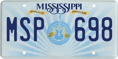 MS license plate MSP698