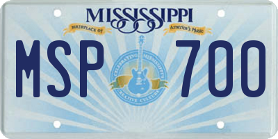 MS license plate MSP700