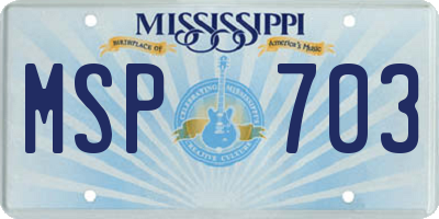 MS license plate MSP703