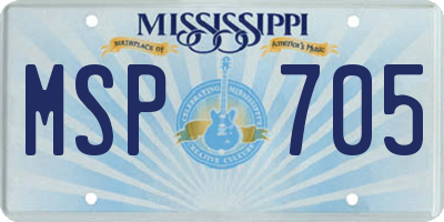 MS license plate MSP705