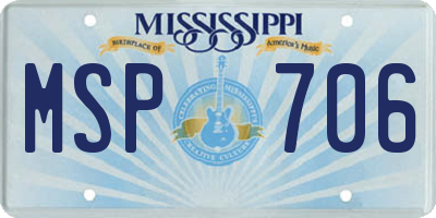 MS license plate MSP706