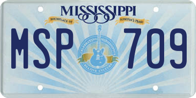 MS license plate MSP709
