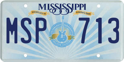 MS license plate MSP713