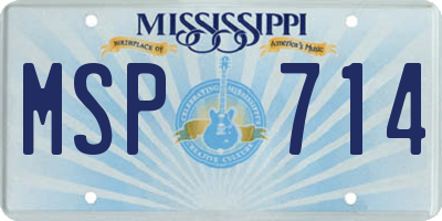 MS license plate MSP714