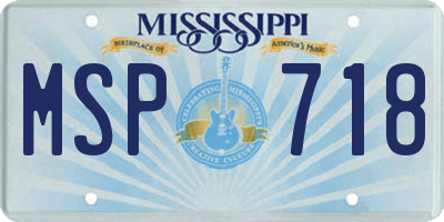 MS license plate MSP718
