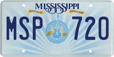 MS license plate MSP720