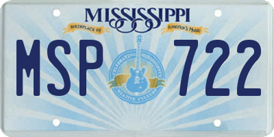 MS license plate MSP722