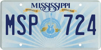 MS license plate MSP724
