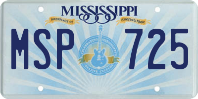 MS license plate MSP725