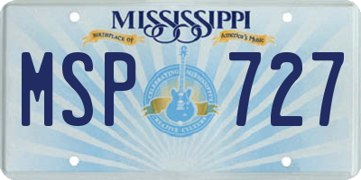 MS license plate MSP727