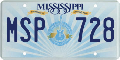 MS license plate MSP728
