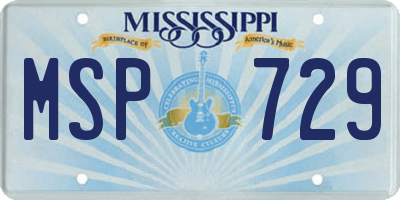 MS license plate MSP729