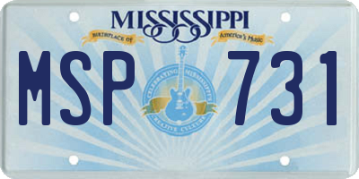 MS license plate MSP731