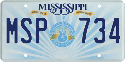 MS license plate MSP734