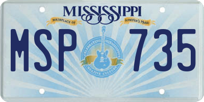 MS license plate MSP735