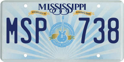 MS license plate MSP738