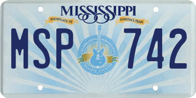 MS license plate MSP742