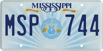 MS license plate MSP744
