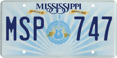 MS license plate MSP747