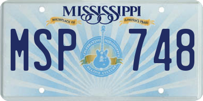 MS license plate MSP748