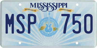MS license plate MSP750