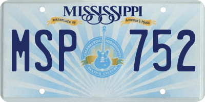MS license plate MSP752