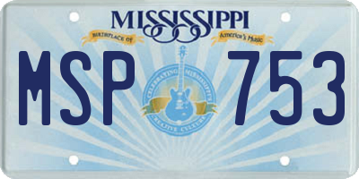 MS license plate MSP753