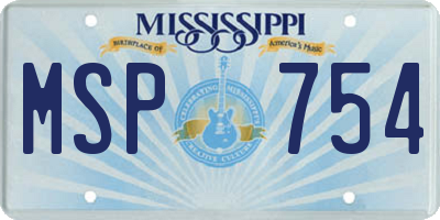 MS license plate MSP754