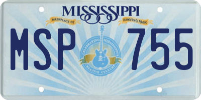 MS license plate MSP755