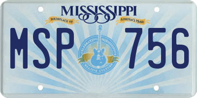 MS license plate MSP756