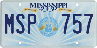 MS license plate MSP757