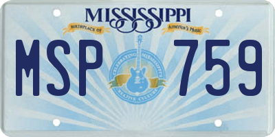 MS license plate MSP759