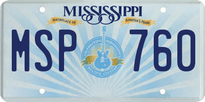 MS license plate MSP760