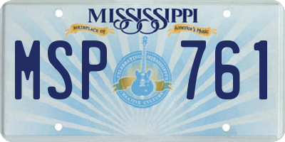 MS license plate MSP761