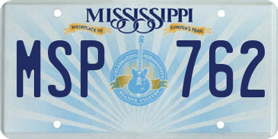 MS license plate MSP762