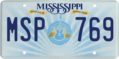 MS license plate MSP769