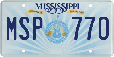 MS license plate MSP770
