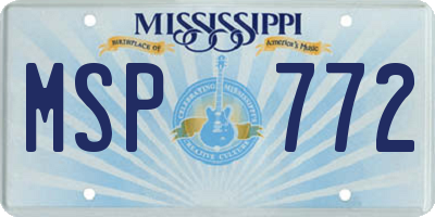 MS license plate MSP772