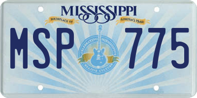 MS license plate MSP775