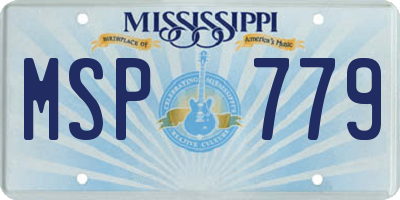 MS license plate MSP779