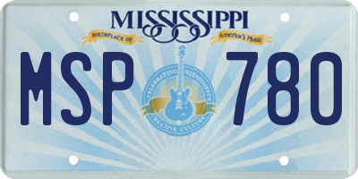MS license plate MSP780